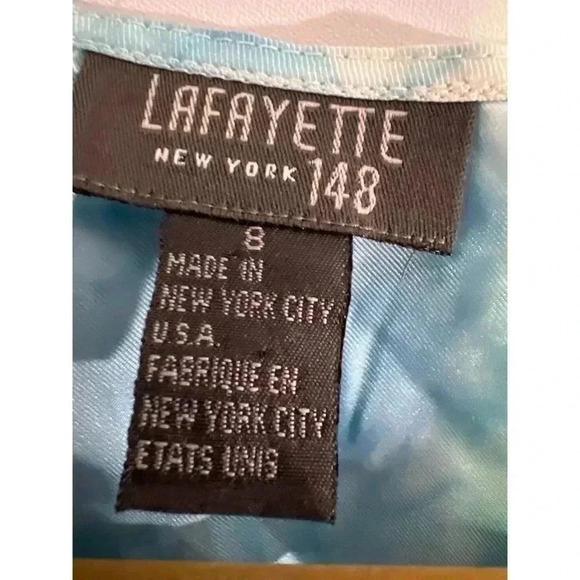 Lafayette 148 NY. Amazing blue and white tie dye shibori wrap shirt. Made in USA - Picture 2 of 2